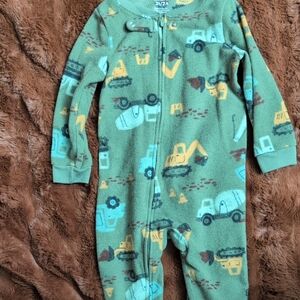 Carter's Green Construction Print Footie